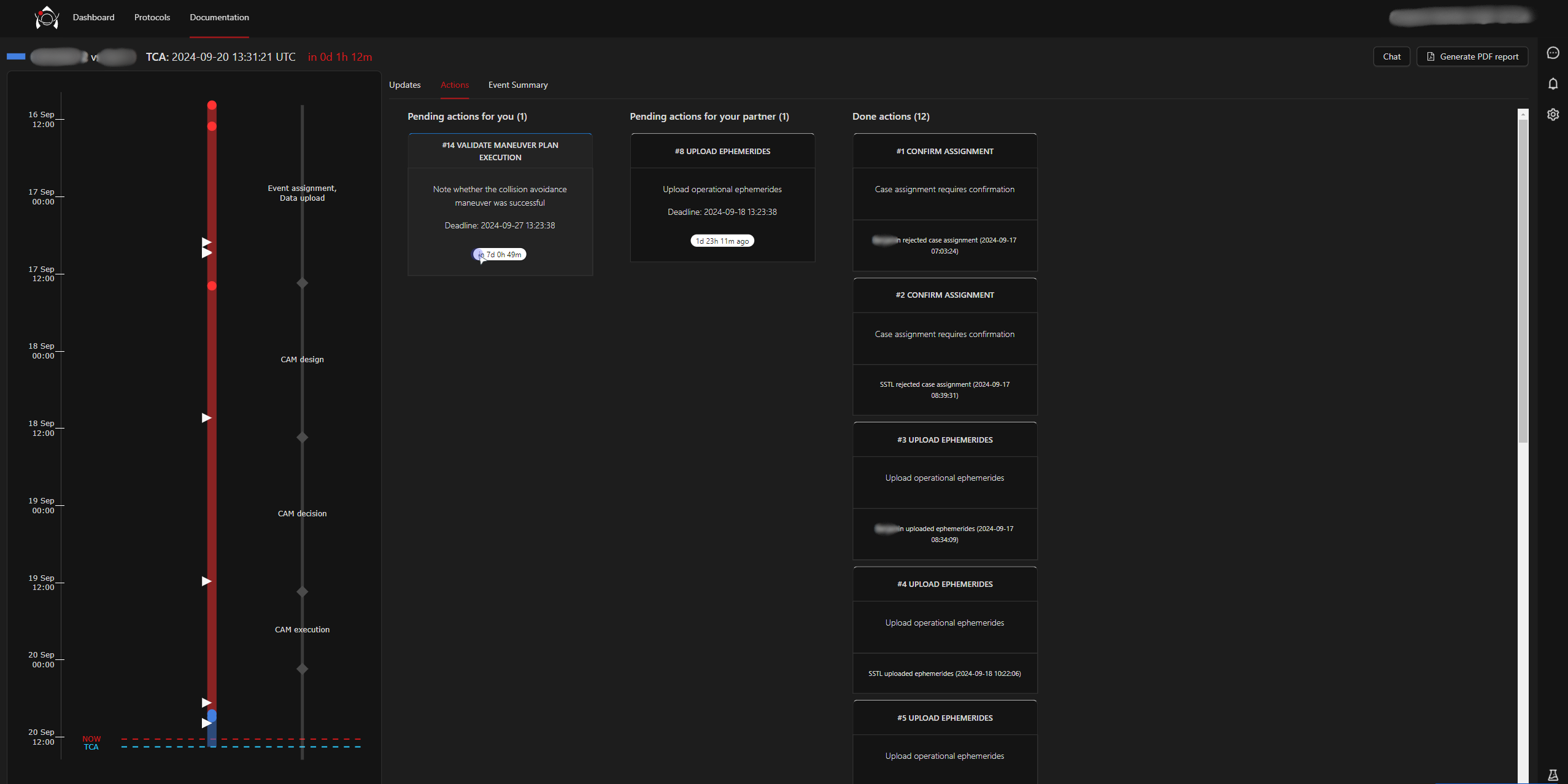 Kanban-board-like interface for managing conjunction coordination actions in OKAPI:Astrolabe