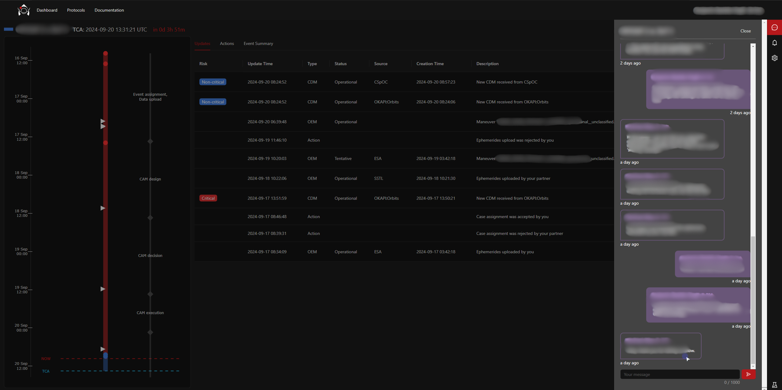 OKAPI:Astrolabe in-platform chat function used during conjunction coordination